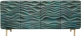 Comoda cu fronturi 3D design ondulat WAVE 160cm, turcoaz