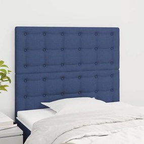 3116762 vidaXL Tăblii de pat, 2 buc, albastru, 100x5x78/88 cm, textil