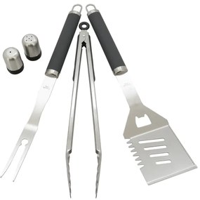 Ustensile din oțel inoxidabil pentru grătar 7 buc. + șorț