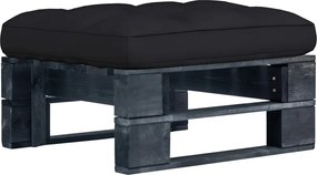 vidaXL Taburet de grădină din paleți, negru, lemn de pin tratat