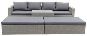 Set mobilier de grădină gri din ratan artificial pentru 4 persoane Drammen - Bonami Selection