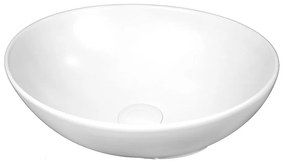 Lavoar pe blat alb mat, oval, 40 cm, Fluminia Rio