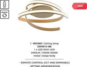 Lustra moderna aplicata LED cu telecomanda VECINO
