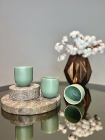 Pahar Cafea Novum (Verde Menta Pudrat-Mat, 150ml) Gresie Glazurata Manual