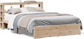 vidaXL Cadru de pat cu tăblie, 140x190 cm, lemn masiv pin