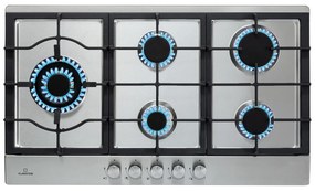 Ignito Chef Edition, 5 zone, plită pe gaz, 5 arzătoare, arzătoare Sabaf, suprafață din sticlă ceramică