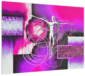 Tablou abstract cu dansatori violeți (70x50 cm), în 40 de alte dimensiuni noi