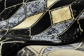 Modern GLOSS covor, traversa 400B 86 stilat, glamour, art deco, 3D geometric negru / aur