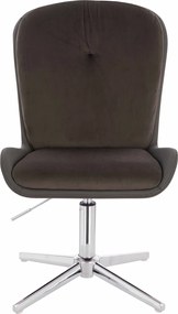 HR690CROSS Scaun Velvet&amp;soft Piele Pu Ciocolată/Cafea Bază Cromata