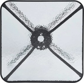 Masa de gradina patrata cu blat din sticla ISLAND 70x70 cm, negru