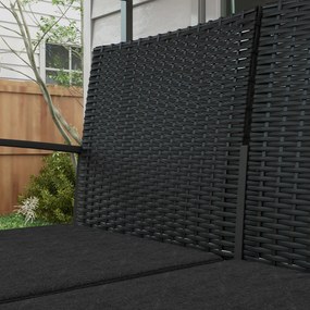 Outsunny Set Mobilier de Grădină din Ratan PP 5 Piese, Canapea cu Perne, Set Canapea pentru Exterior, Negru | Aosom Romania