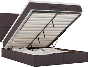 vidaXL Cadru de pat otoman cu saltea țesătură maro închis 140x190cm