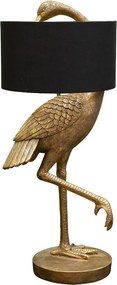 Lampa de masa, din rasina, cu abajur din bumbac, Golder Bird