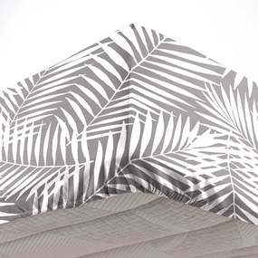 Cearceaf alb/gri din bumbac cu elastic 160x200 cm Botania – douceur d'intérieur