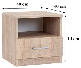Noptieră Miami 1 sertar 40x40 cm stejar sonoma-stejar sonoma