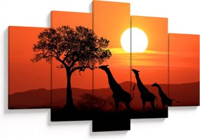 Tablou cu girafe în apus de soare (150x105 cm)