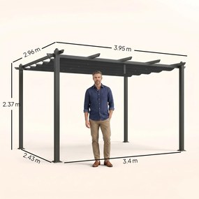 Outsunny Pergola cu Acoperis Retractabil de 3 x 4 (m) | Aosom Romania