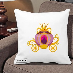 Perna Decorativa Trasura Regala Aurie, 40x40 cm, Alba Mata, Husa Detasabila, Perna Inclusa, BEKZ®
