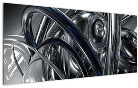 Tabloul cu abstracție gri cu albastru (120x50 cm)
