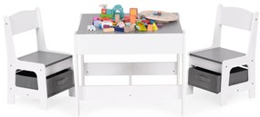 Mobilier pentru copii set masă 2 scaune cu tablă de cretă alb