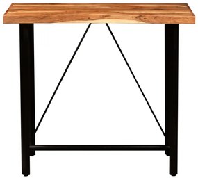 Set mobilier de bar, 5 piese, lemn de sheesham  piele naturala 120 cm, 5, Lemn masiv de sheesham