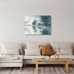 Tablou pe sticlă cu natura iarna (70x50 cm)