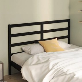 vidaXL Tăblie de pat, negru, 126x4x100 cm, lemn masiv de pin