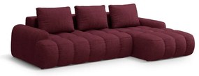 Colțar burgundy extensibil/cu spațiu de depozitare (cu colț pe partea dreaptă/cu șezlong) Linz – Cosmopolitan Design