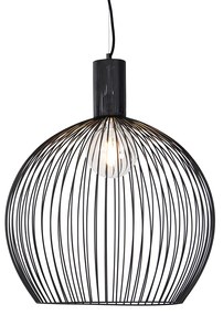 Lampă suspendată rotundă inteligentă neagră 50 cm incl. Wifi G95 - Dos