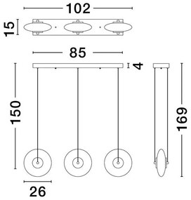 Lustra LED suspendata design modern decorativ SKIA 3L