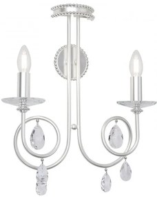 Aplica perete stil clasic cu cristale Swarovski Giada argintiu mat