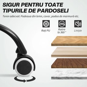 HOMCOM Scaun Ergonomic de Birou cu Funcție de Înclinare și Înălțime Reglabilă, 61x62x95-105 cm, Negru | Aosom Romania