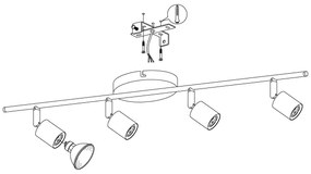 Spot LED Eglo 92598 BUZZ 4xGU10-LED/2,8W/230V