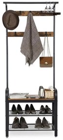 Panou metalic pentru hol PURE 183 cm, negru/maro rustic