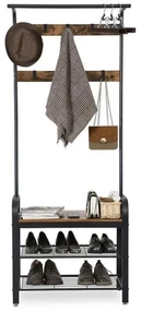 Panou metalic pentru hol PURE 183 cm, negru/maro rustic