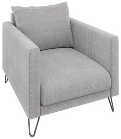 Fotoliu gri deschis cu tapițerie din chenille Freya – Ropez