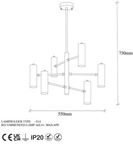 Lustră aurie cu abajur din metal Gharib – Opviq lights