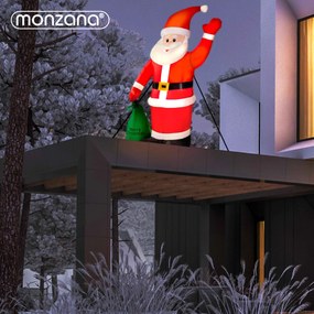Monzana Moș Crăciun gonflabil cu iluminare, 180cm, roșu
