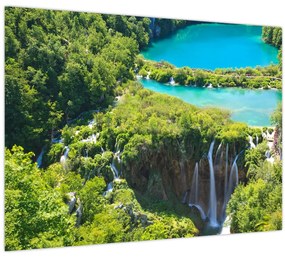 Tablou pe sticlă - Cascade (70x50 cm)