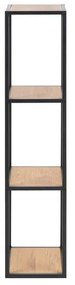Bibliotecă de perete neagră/în culoare naturală cu aspect de lemn de stejar 37x108 cm Seaford – Actona