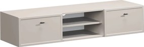 Comodă TV suspendată cu sertare Lorini 150 cm - cașmir / mânere negre T-bar