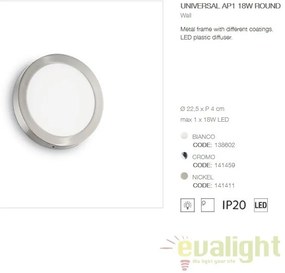 Aplica LED diametru 22,5cm, UNIVERSAL AP1 18W ROUND BIANCO 138602
