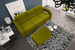 Canapea trei locuri Alison (verde) (cu taburete). 1031237