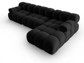 Canapea neagră cu tapițerie din catifea 285 cm Bellis – Micadoni Home