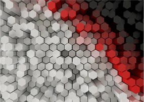 Tablou pe sticlă - 3D hexagoane (70x50 cm)