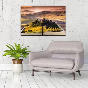 Tablou cu peisaj în carte (90x60 cm)