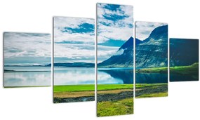 Tablou cu lac și munți (125x70 cm), în 40 de alte dimensiuni noi