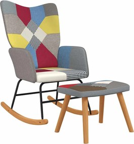 vidaXL Scaun balansoar cu taburet, mozaic, material textil