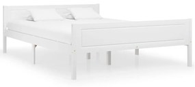 322107 vidaXL Cadru de pat, alb, 160x200 cm, lemn de pin masiv