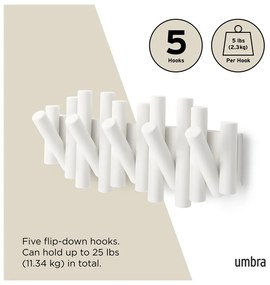 Cuier de perete alb din lemn de pin Picket – Umbra